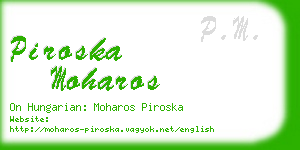piroska moharos business card
